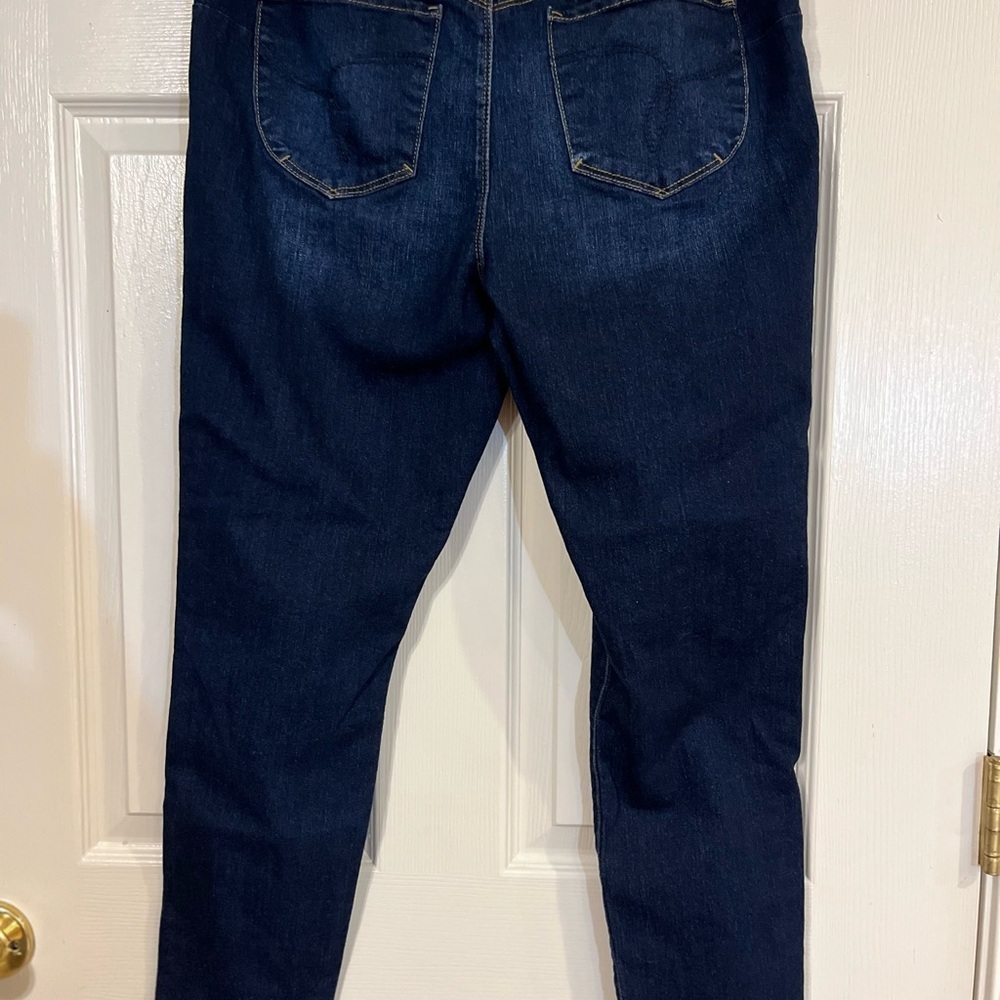 WBB Royalty For Me Dark Indigo Straight Leg Jeans Size 14 NWOT - Picture 4 of 7